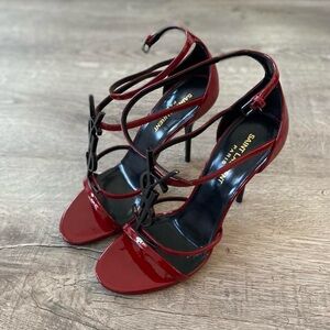 Saint Laurent Cassandra Heels Red // Size 39